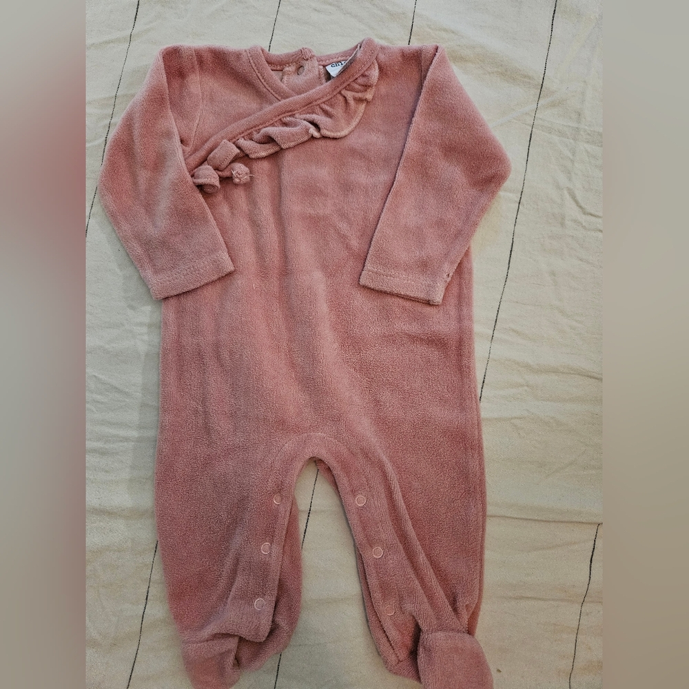 Cozy Fleece Baby Girl Sleepers 0-3 Month